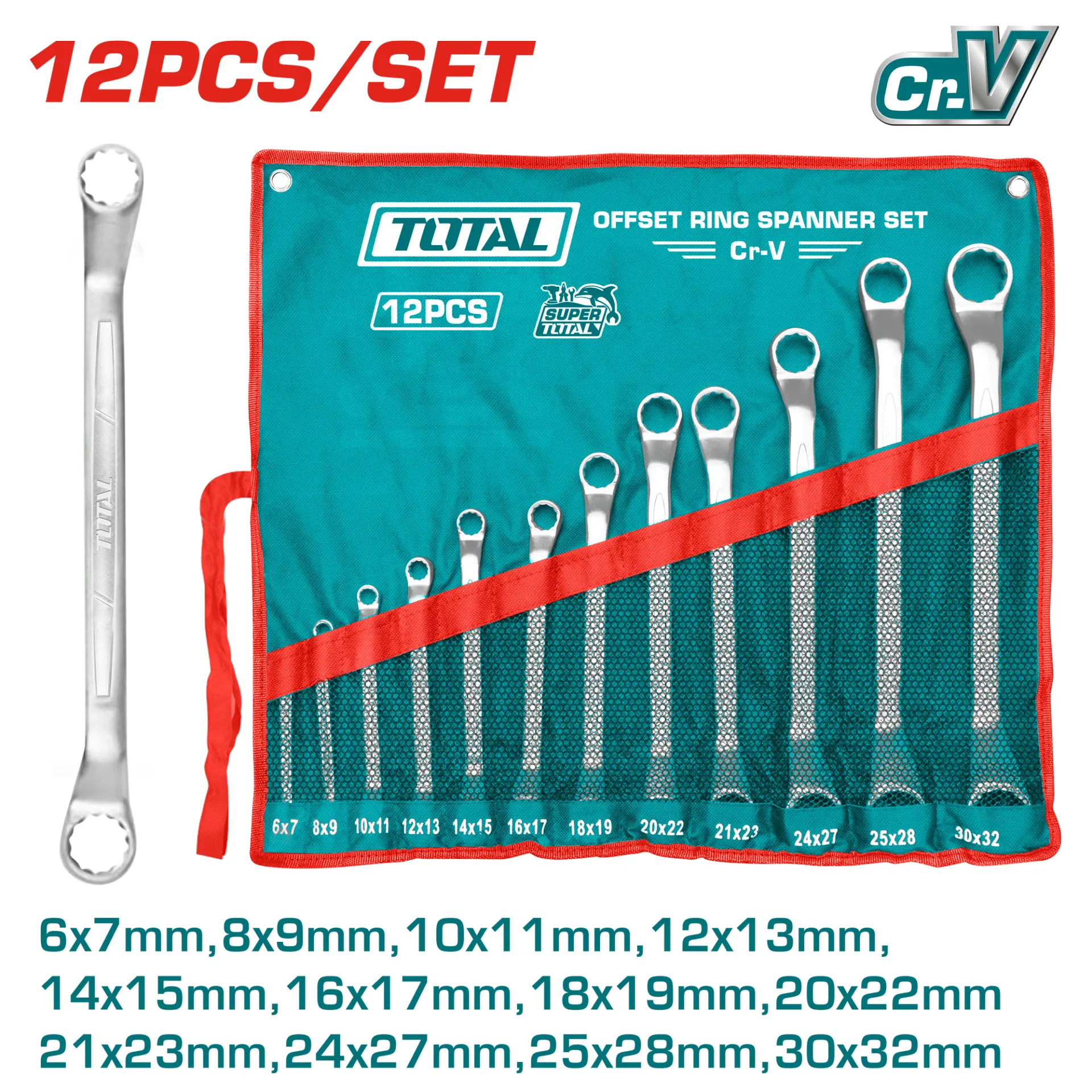 offset ring spanner 12 Pcs set THT1024121