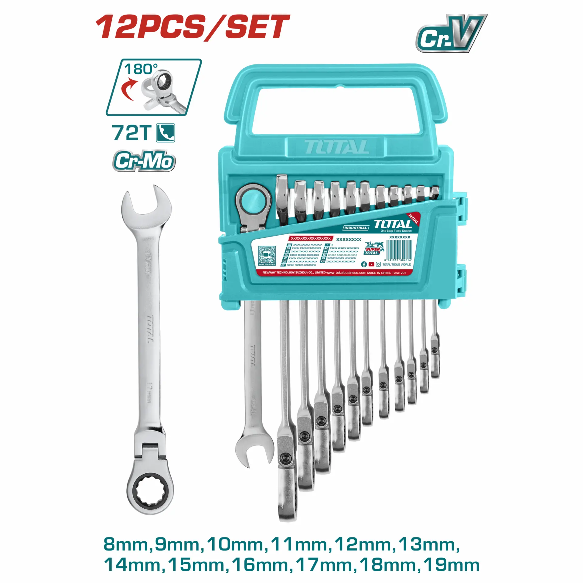 Flexible Ratchet Spanner 12pcs Set THT102RK5126