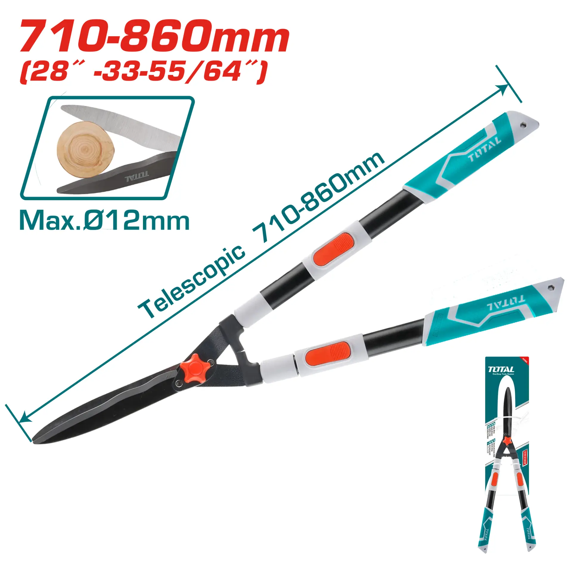 Telescopic hedge shear 710-860mm THTS1516306