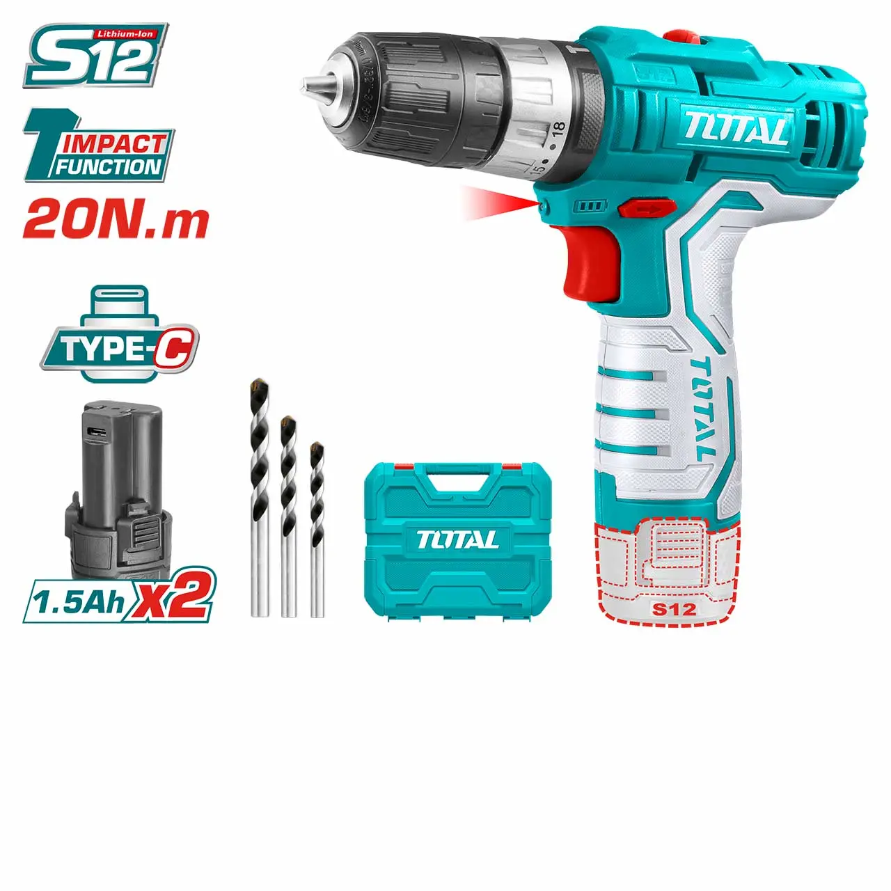 Lithium-Ion impact drill 12V TIDLI12328