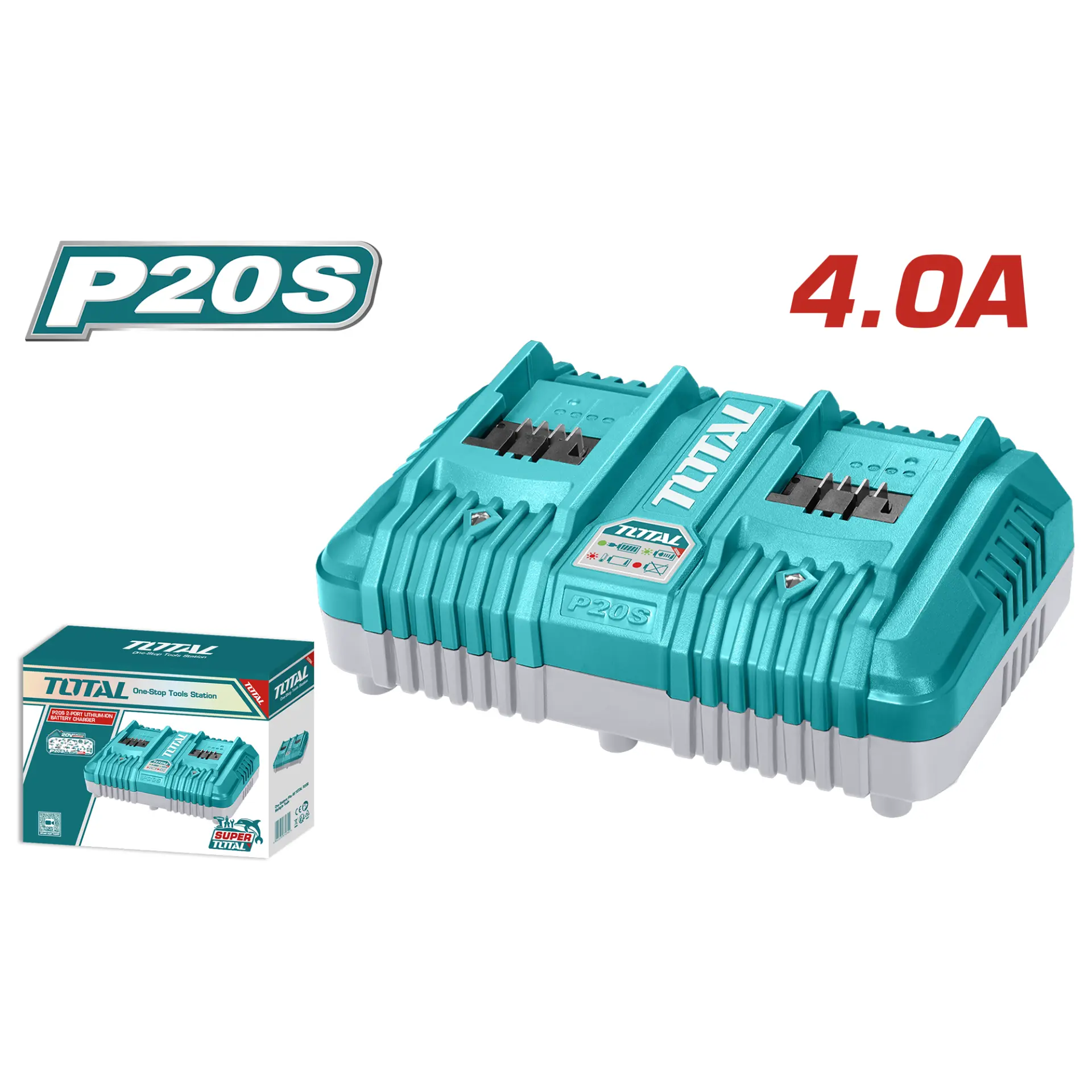 Fast intelligent charger double 20V 4.0A TCLI2034