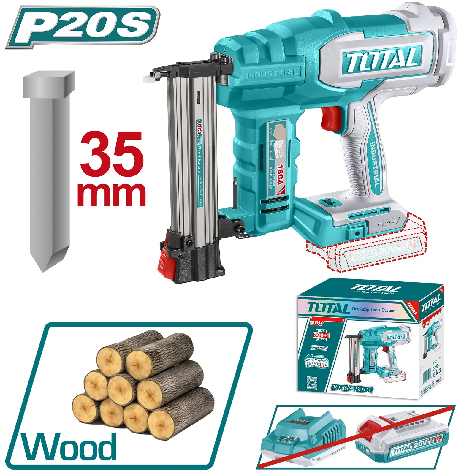 Cordless brad nailer 20V TCBNLI2005