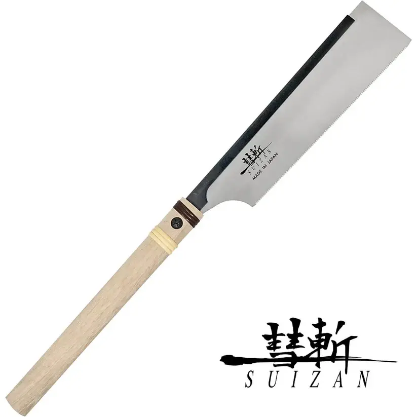 SUIZAN Japanese Hand Saw 9-1/2 inch Dozuki (Dovetail) Pull Saw JS002