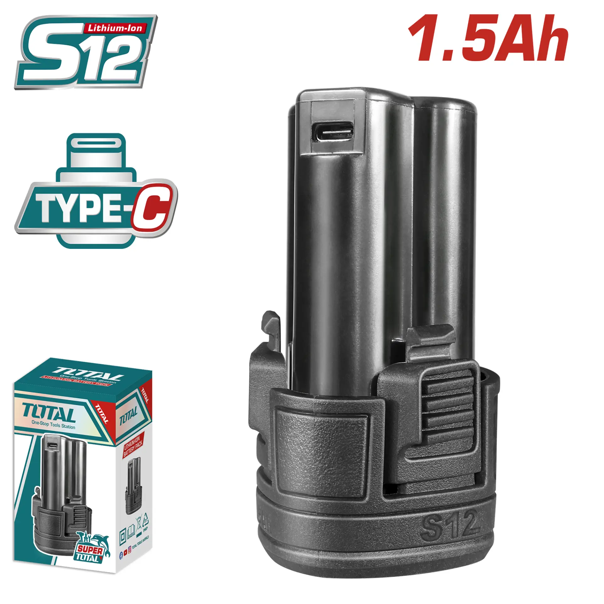Lithium-Ion battery pack 12V USB-C TBLI12153