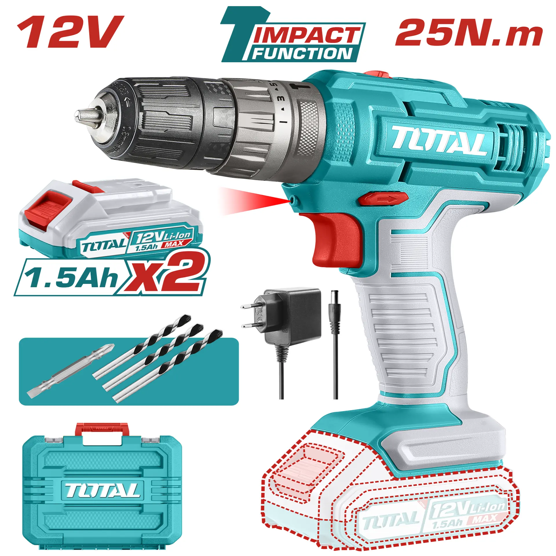 Cordless impact drill 12V TIDLI1228