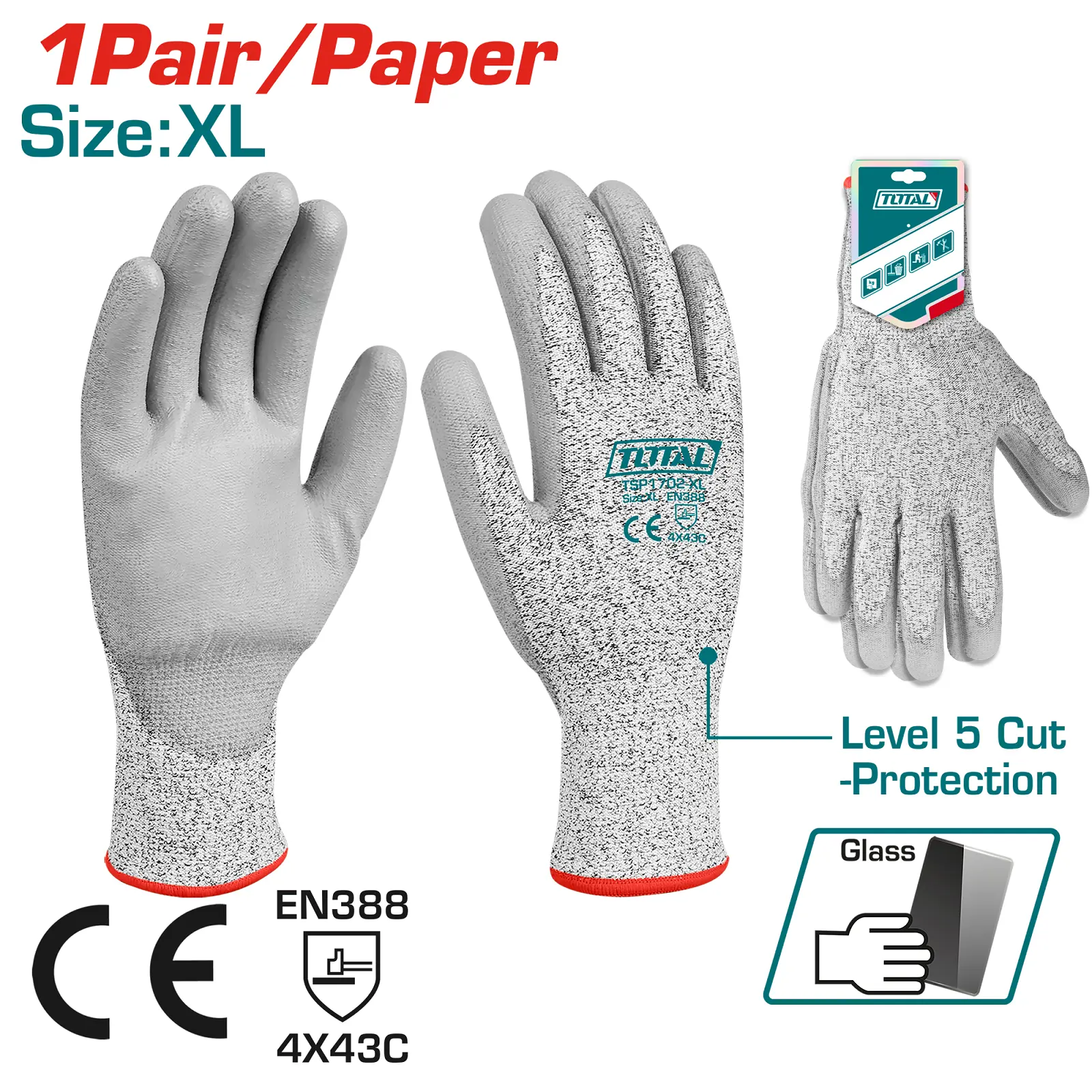 Cut-resistant gloves TSP1701-XL