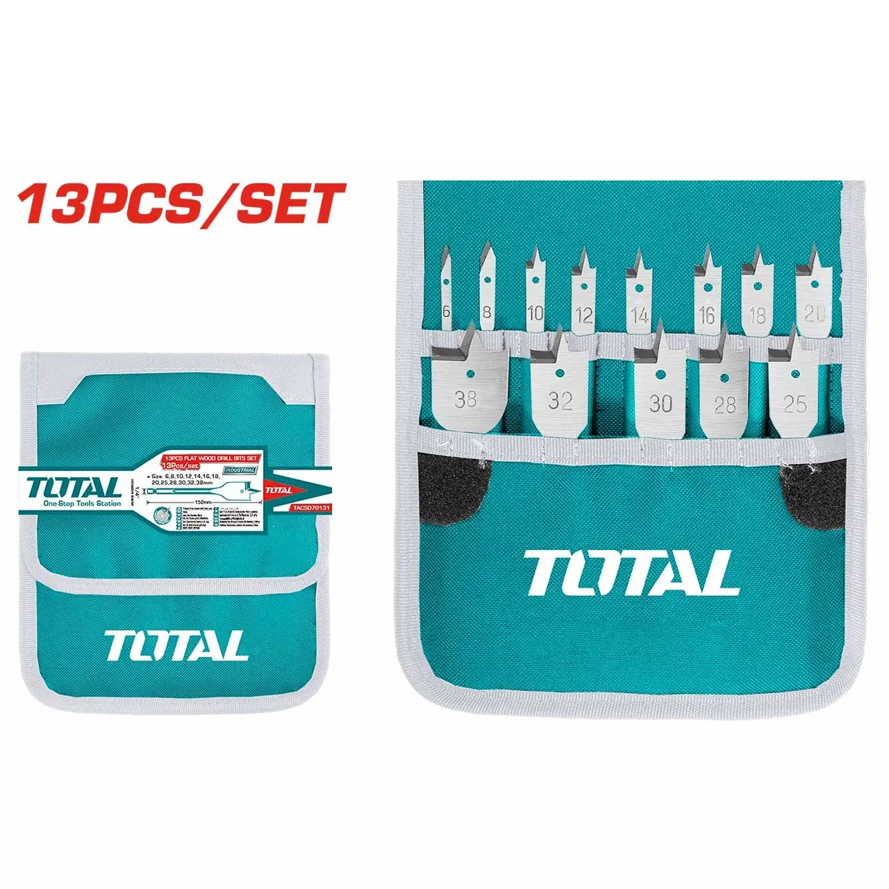 flat wood drill bits 13 Pcs set TACSD70131