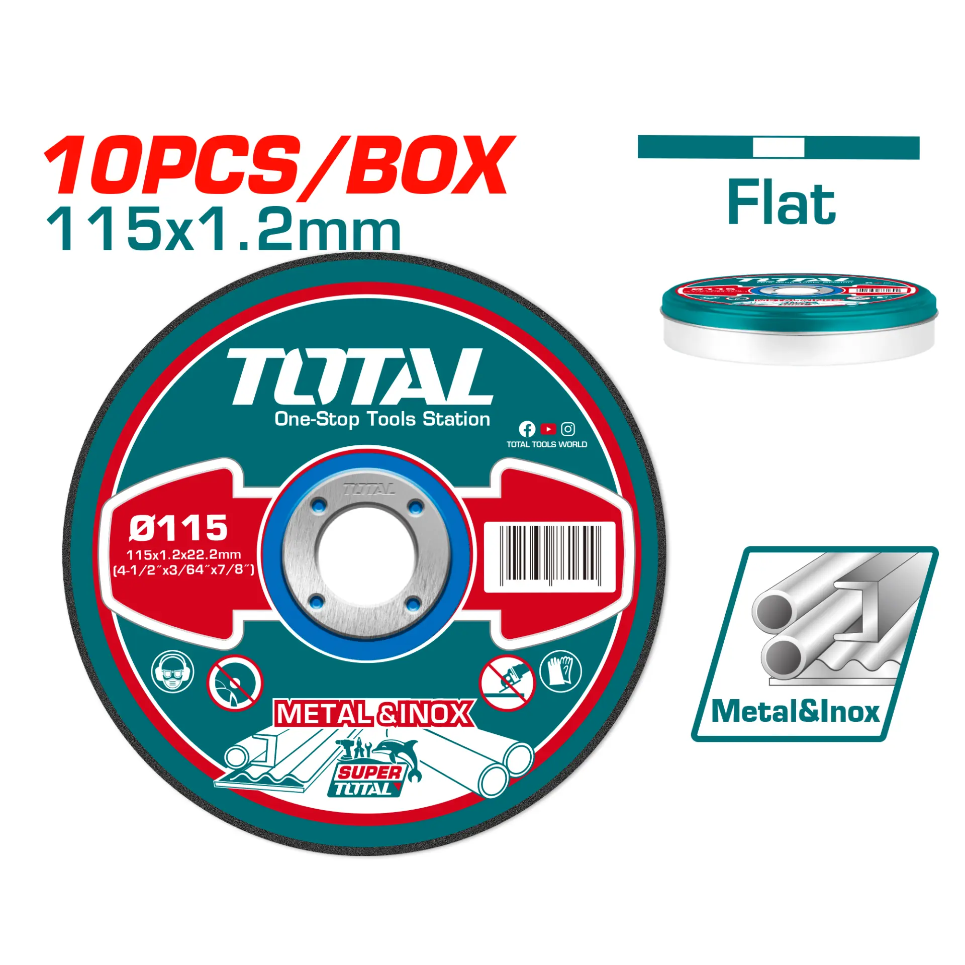 Abrasive metal cutting disc 115mm 10pcs set TAC2211155