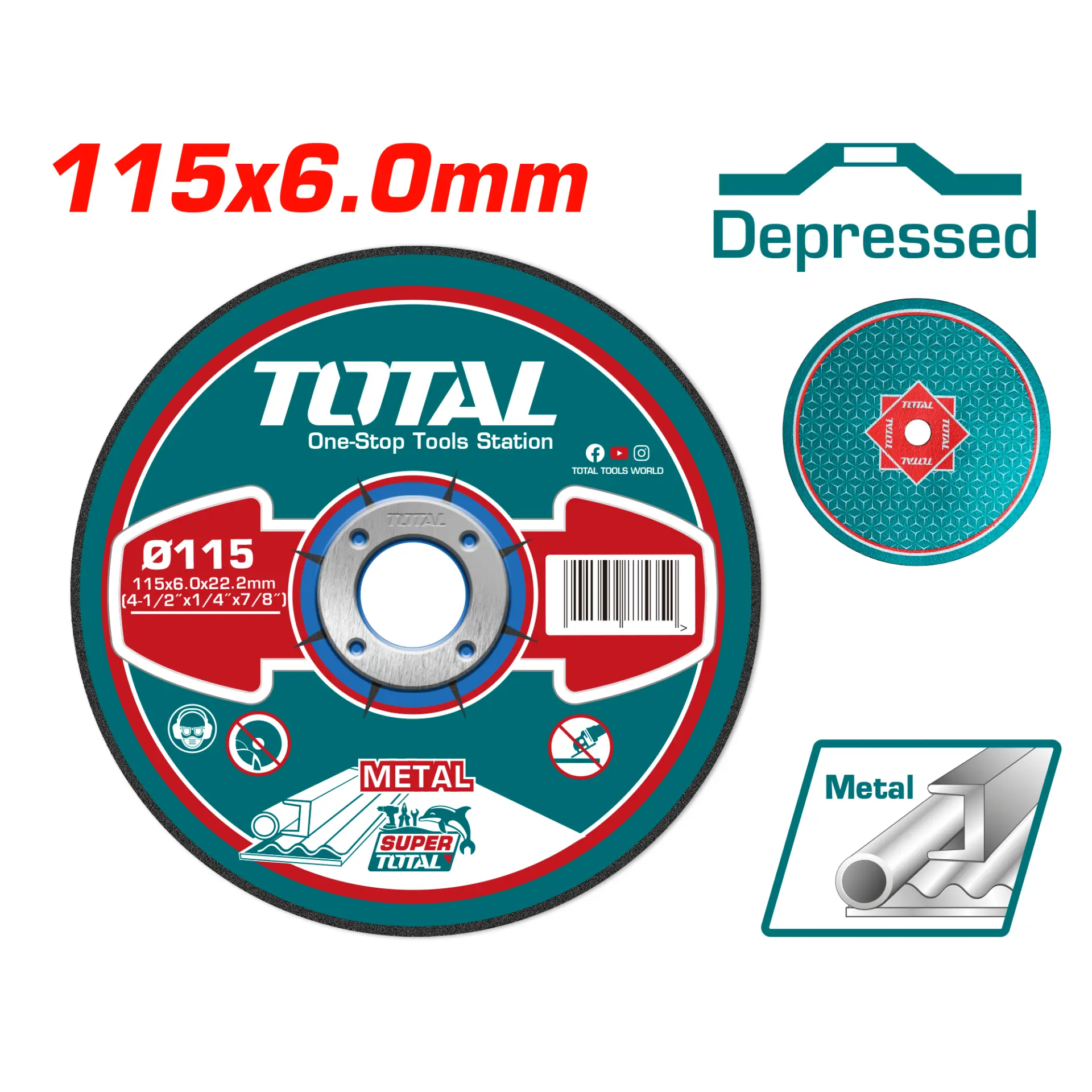 Abrasive metal grinding disc 115mm TAC2231151