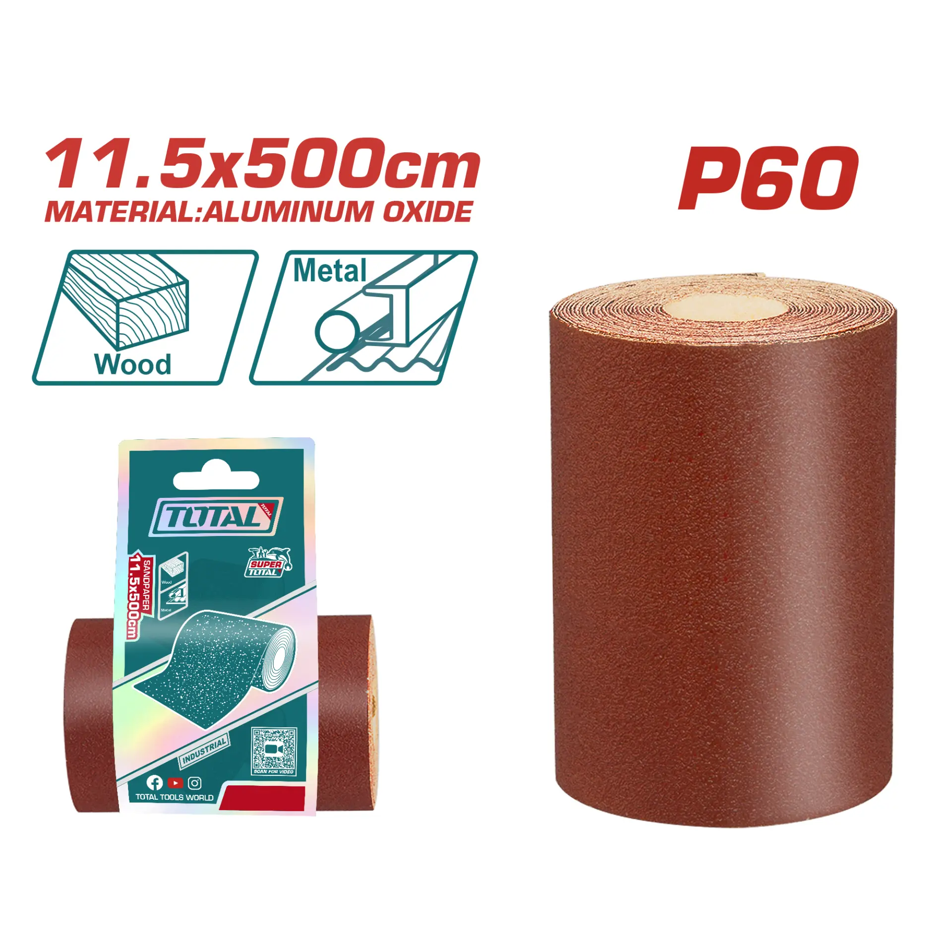 sandpaper roll P60 5mtr TAC06065