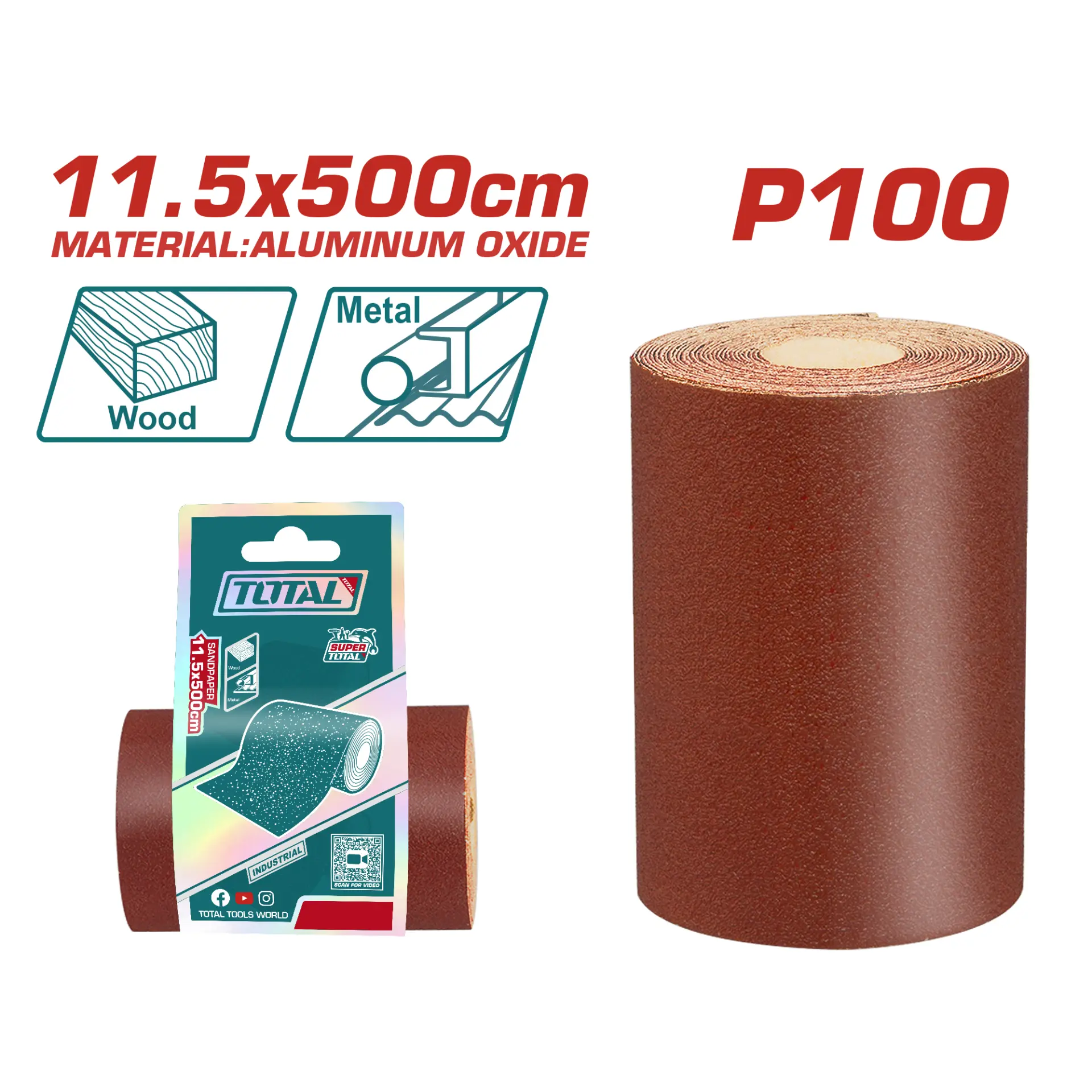 sandpaper roll P100 5mtr TAC10065