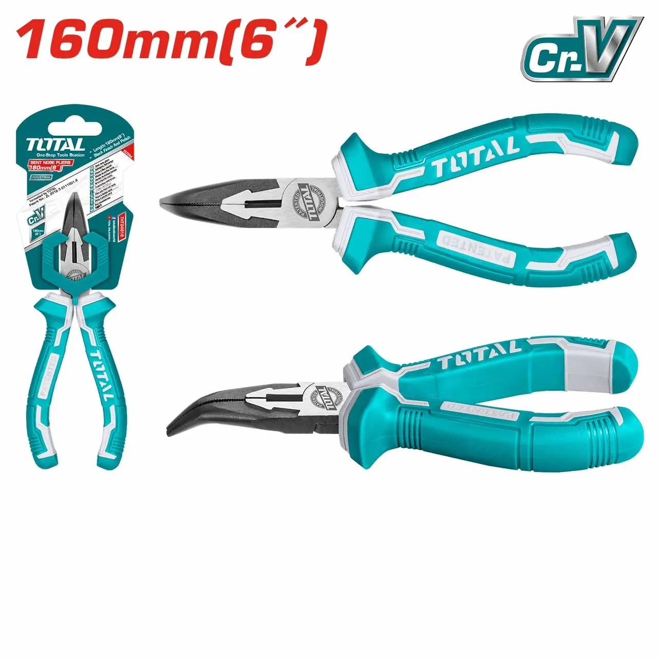 Bent nose pliers CRV 160mm THT24616
