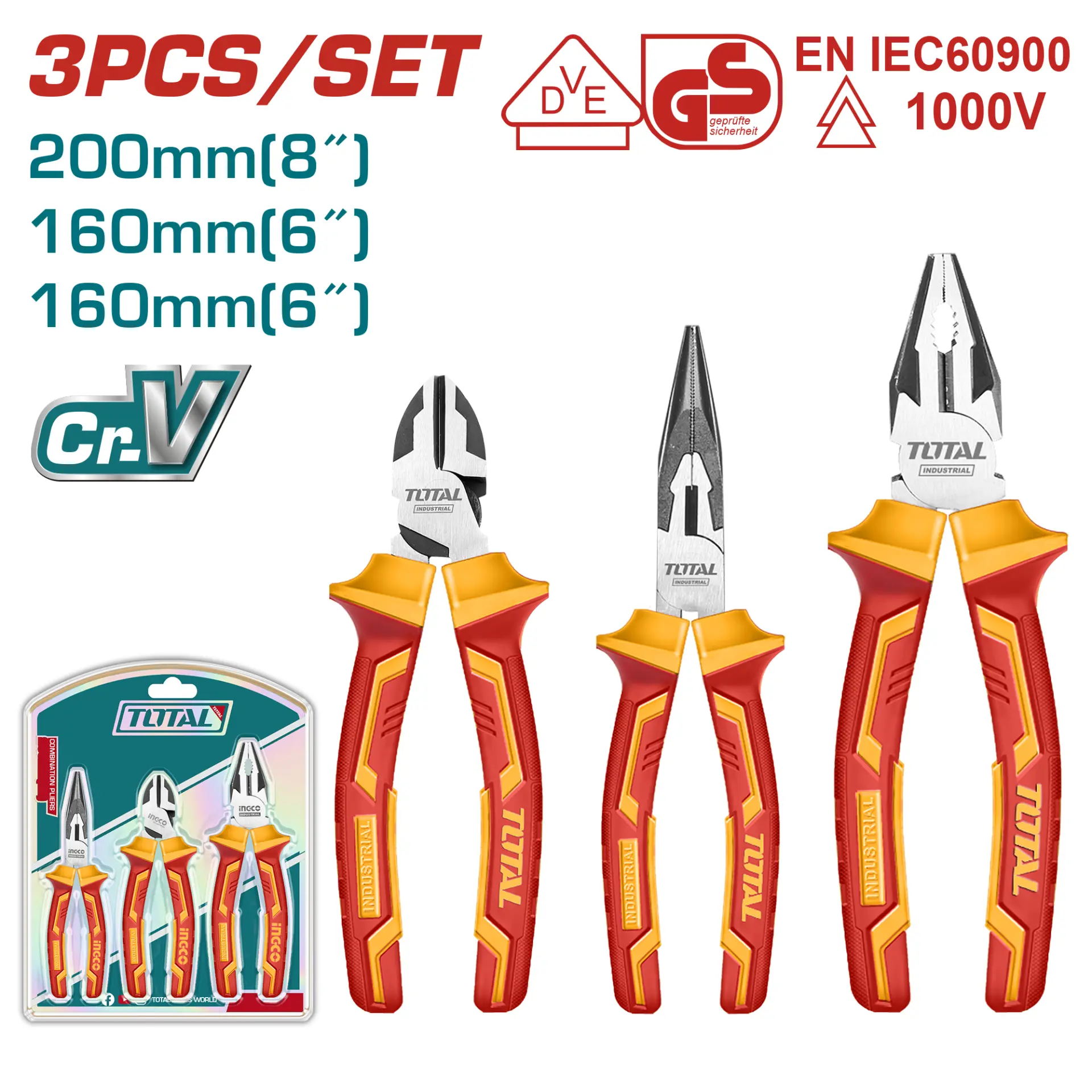 3 Pcs insulated pliers set THT2K0302