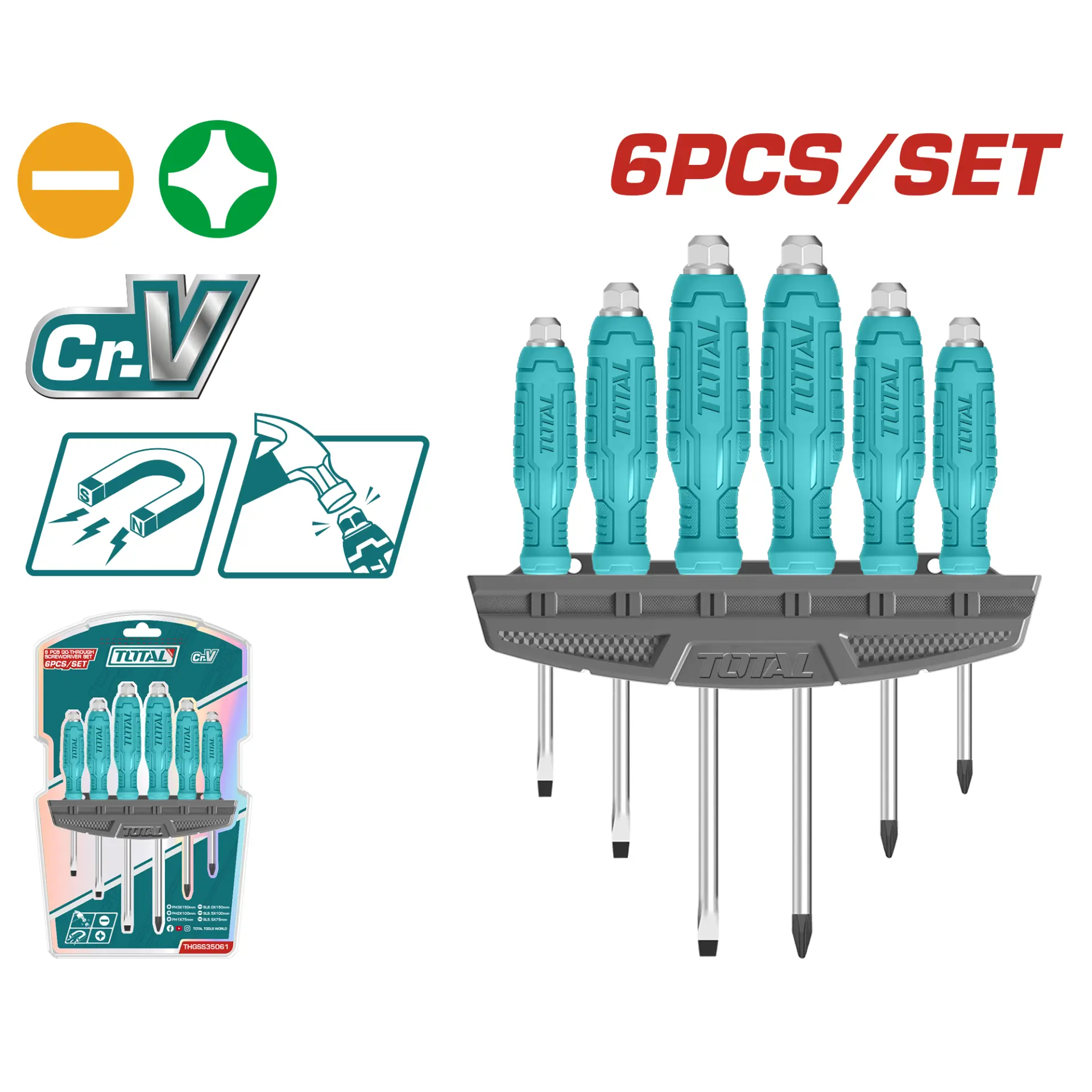 6 Pcs go-through screwdriver set THGSS35061