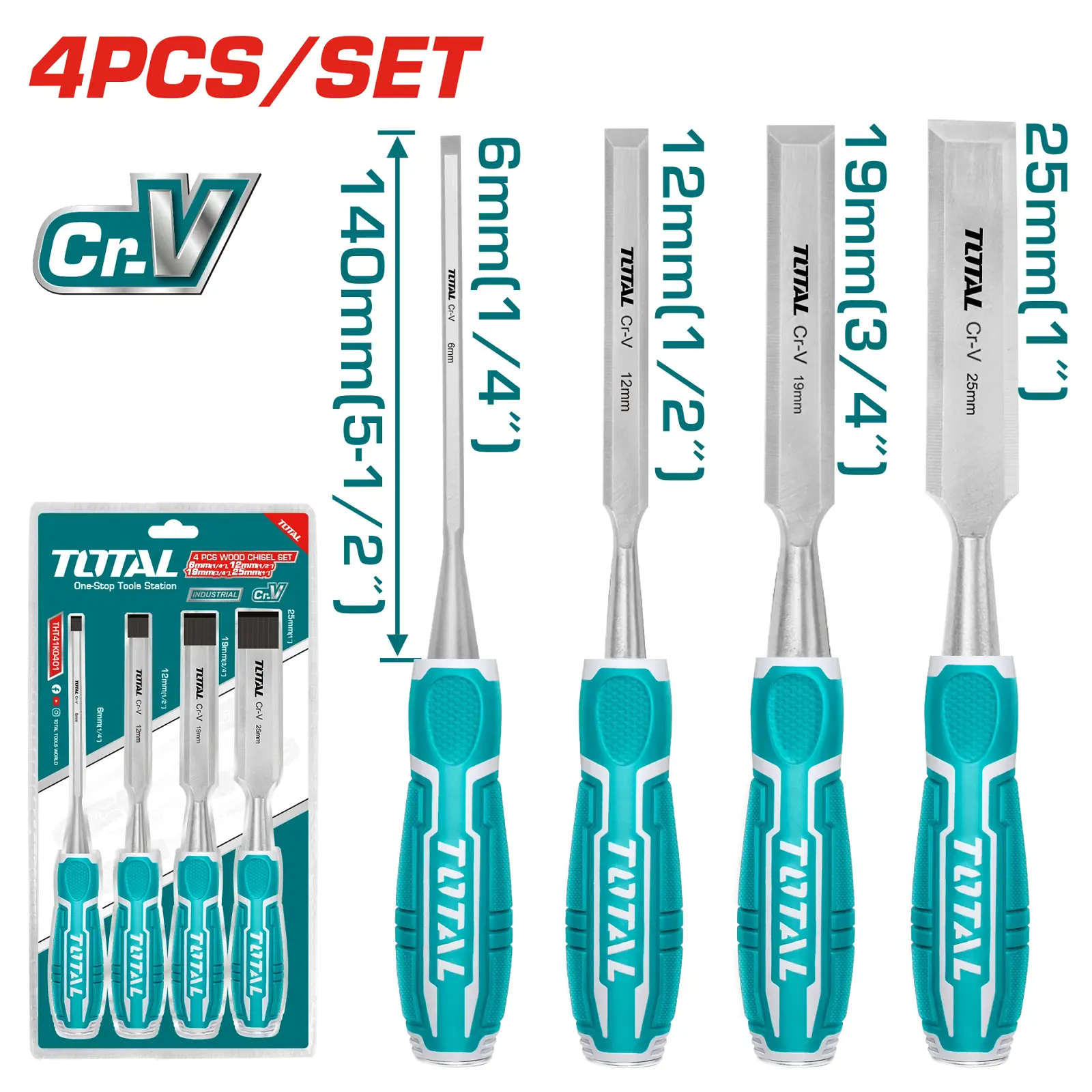 wood chisel 4 Pcs set THT41K0401
