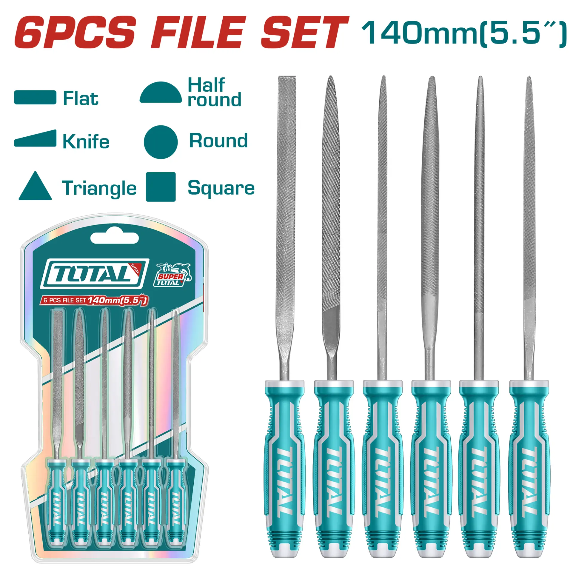 steel file 6pcs set 140mm THT91462