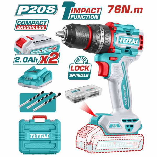 Compact Brushless Cordless Impact Drill 20V TIDLI20768