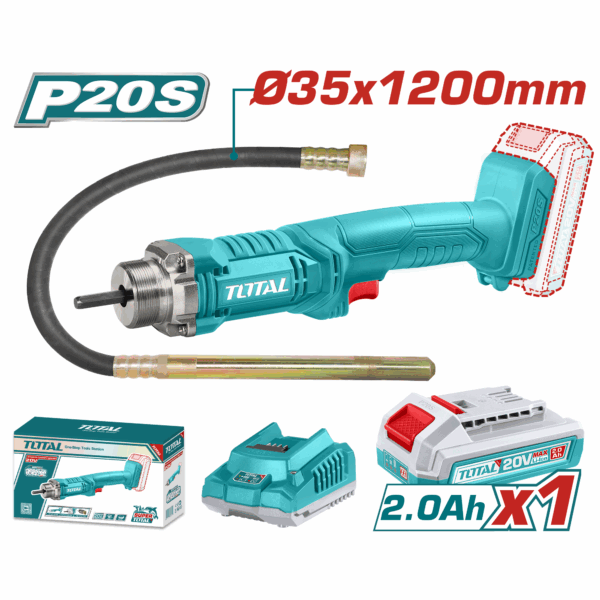 Cordless concrete vibrator 20V SET TCVLI202301-1